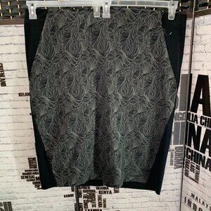 Lane Bryant  Black Print Front Solid Back Skirt